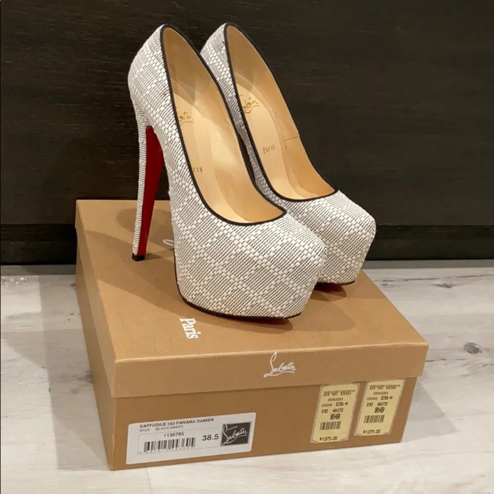 Louboutin Daffodile 160 Panama Heels - 38.5 - Picture 2 of 7